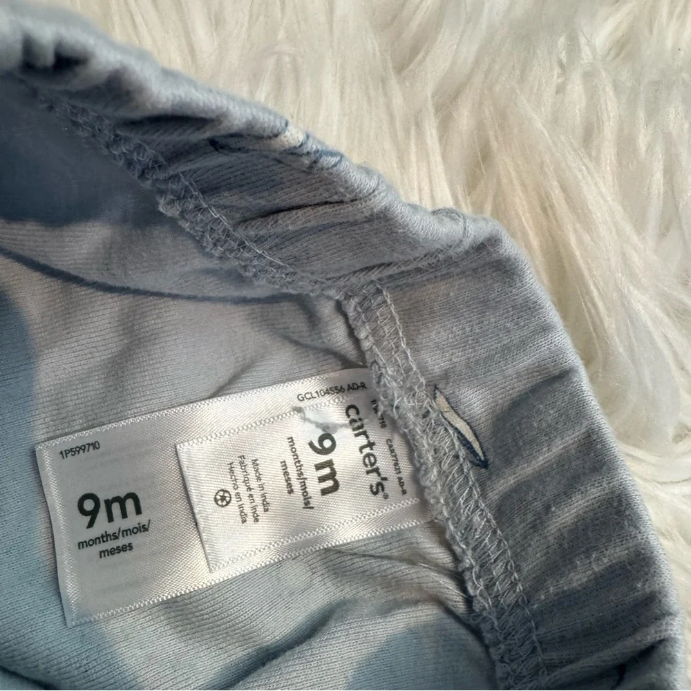 Carter’s Baby Boy 9M Light Blue Paper Airplane‎ Outfit Set NWOT